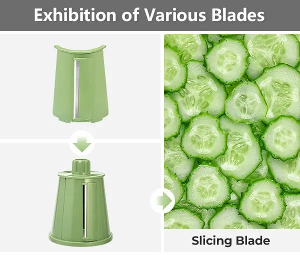 5-Blade Rotary Grater with Suction Cup Base