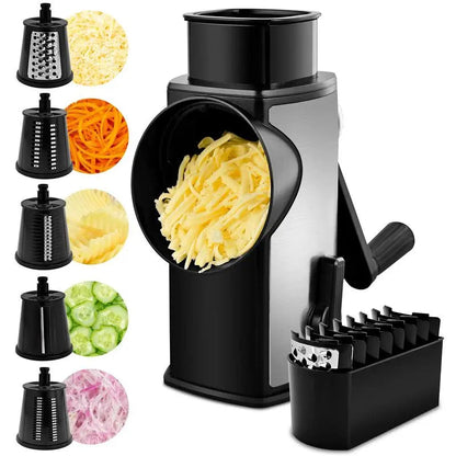 5-Blade Rotary Grater with Suction Cup Base