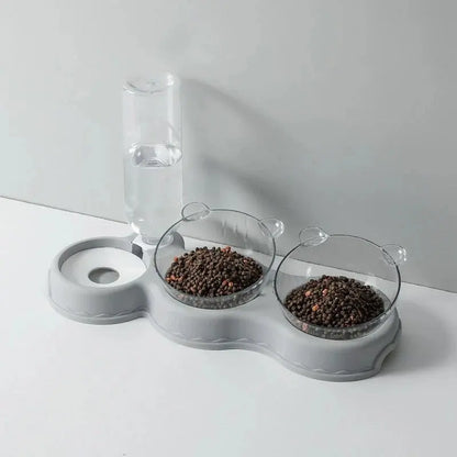 3-in-1 Pet Feeding Station with Water Dispenser
