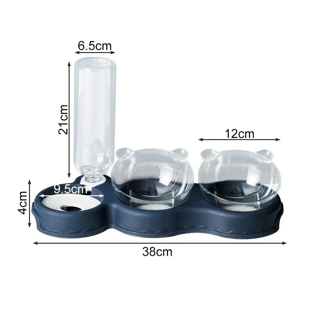 3-in-1 Pet Feeding Station with Water Dispenser