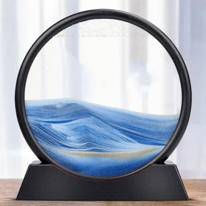 3D Sand Art Hourglass with Calming Deep Sea Design
