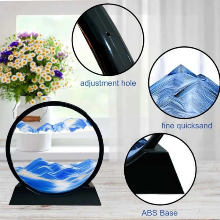 3D Sand Art Hourglass with Calming Deep Sea Design