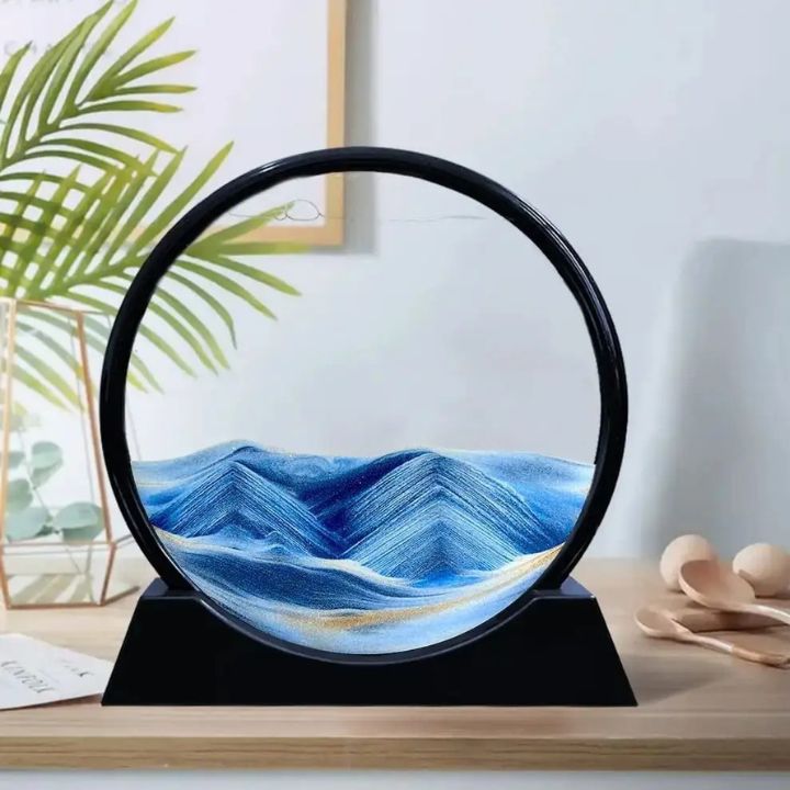 3D Sand Art Hourglass with Calming Deep Sea Design