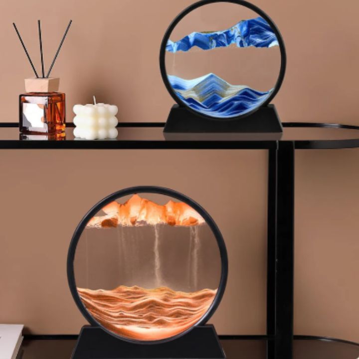 3D Sand Art Hourglass with Calming Deep Sea Design