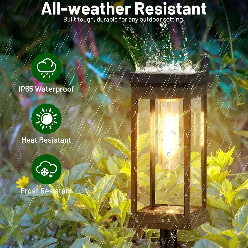 Solar Pathway Lights 2-Pack - LED Lantern Style