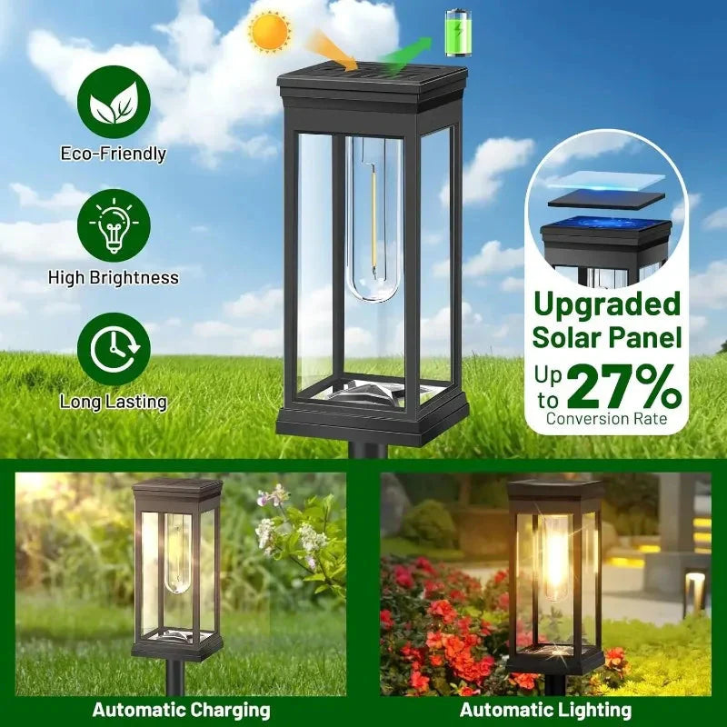Solar Pathway Lights 2-Pack - LED Lantern Style