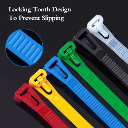 100-Pack Self-Locking Reusable Nylon Cable Ties