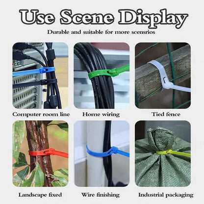 100-Pack Self-Locking Reusable Nylon Cable Ties