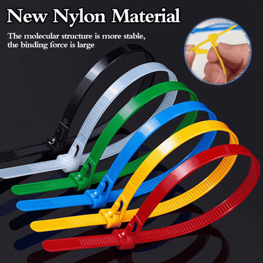 100-Pack Self-Locking Reusable Nylon Cable Ties