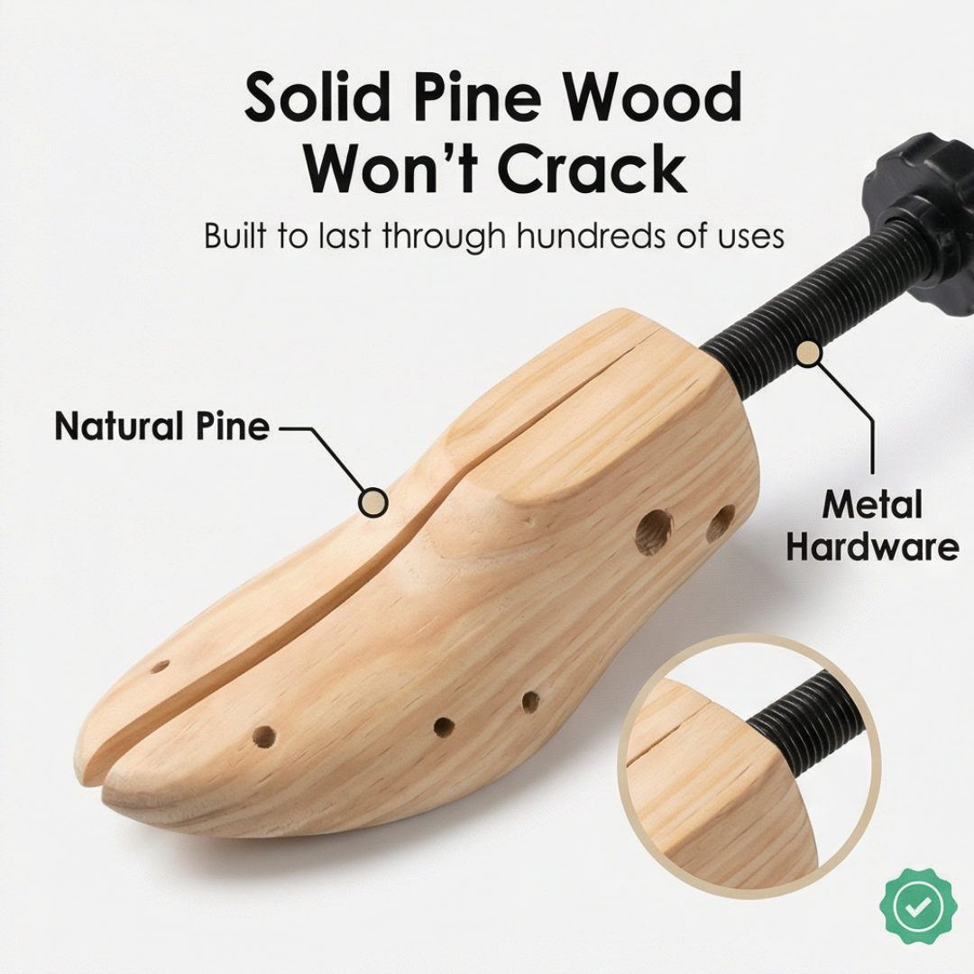 2-Way Wooden Shoe Stretcher with Ball Support