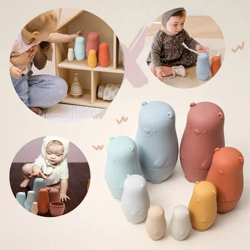 4-Piece Silicone Stacking Toys for Babies