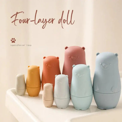 4-Piece Silicone Stacking Toys for Babies