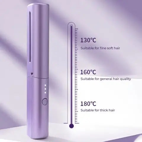 2-in-1 Hair Straightening Brush - Travel Styling Tool
