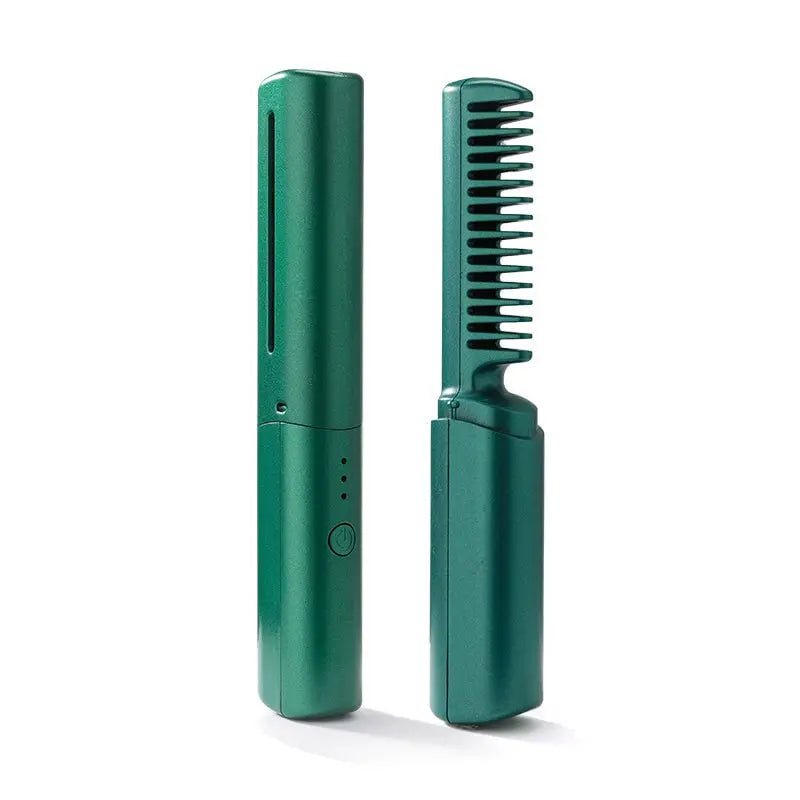 2-in-1 Hair Straightening Brush - Travel Styling Tool