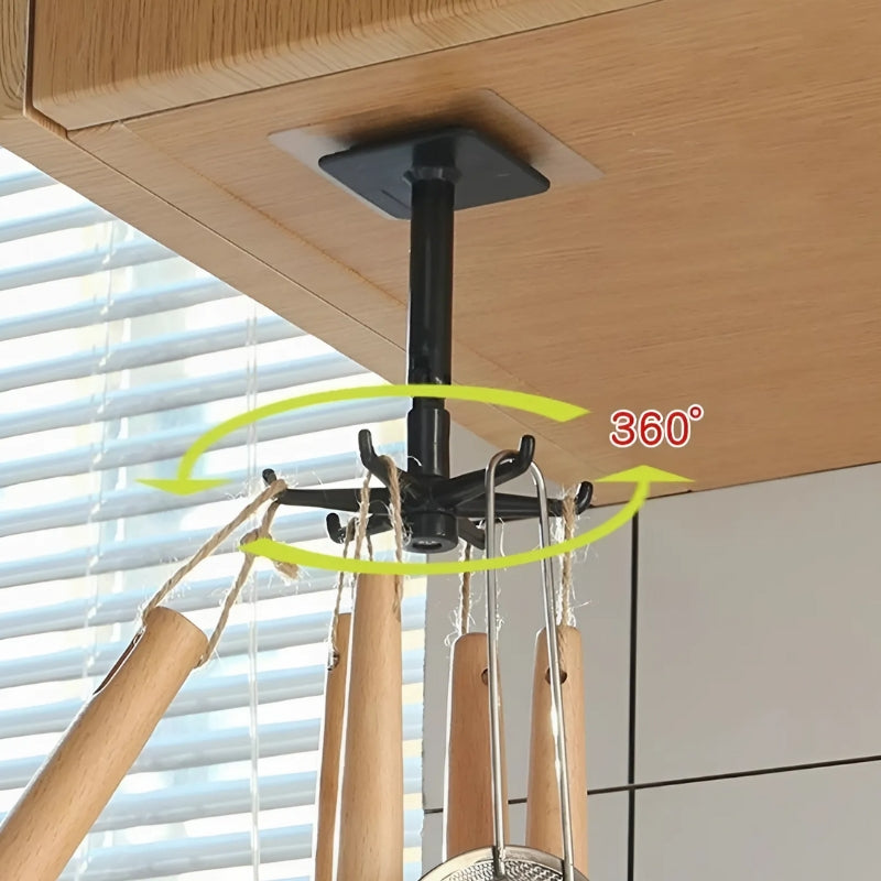 360 Rotating Hook Rack - Drill-Free Twist Organizer