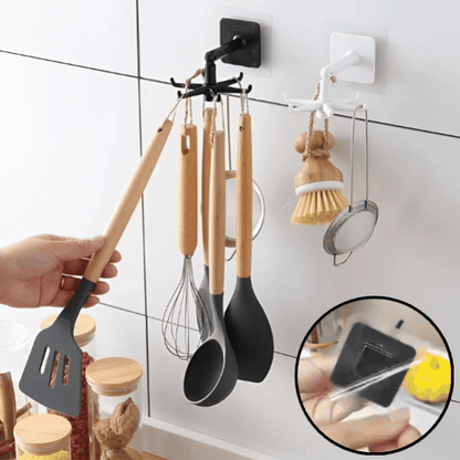 360 Rotating Hook Rack - Drill-Free Twist Organizer