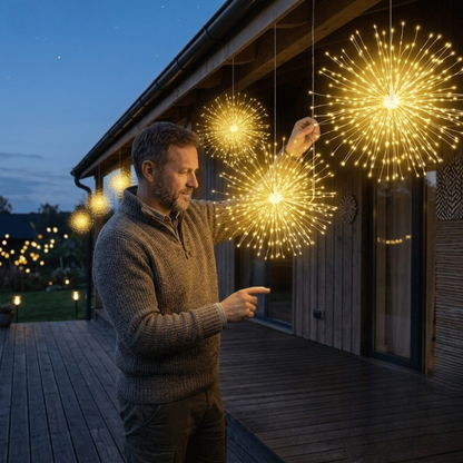 200 LED Solar String Lights - Firework Starburst
