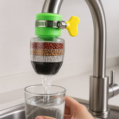 5-Layer Faucet Water Filter for Chlorine & Limescale
