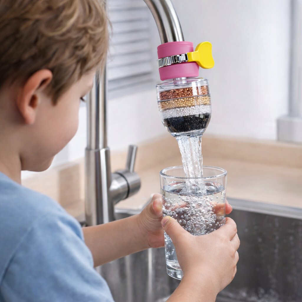 5-Layer Faucet Water Filter for Chlorine & Limescale