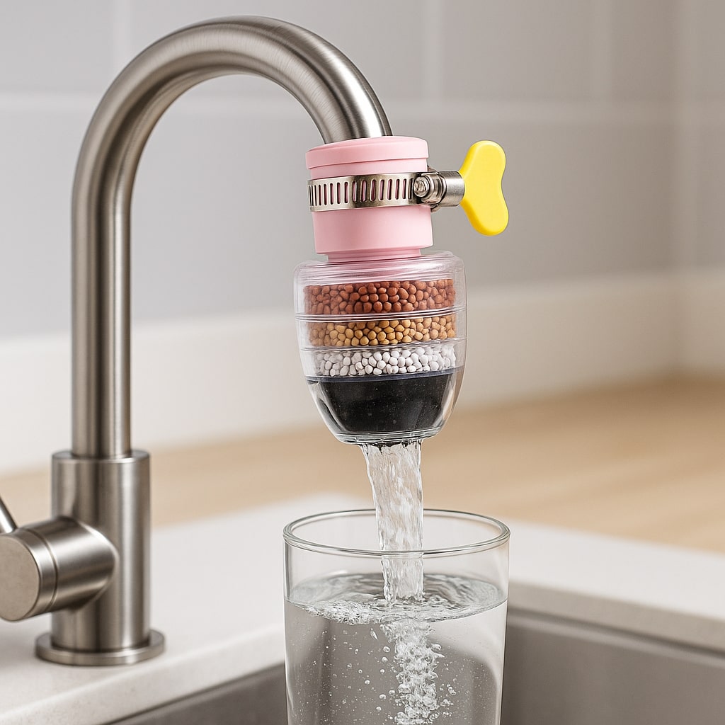5-Layer Faucet Water Filter for Chlorine & Limescale