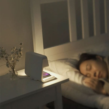 3-in-1 LCD Alarm Clock with Wireless Charger and LED Lamp