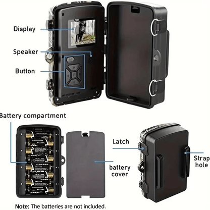 12 MP Trail Camera with Night Vision & 1080P