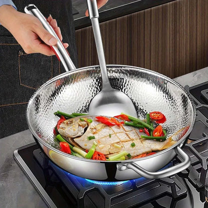 30cm Titanium Round-Bottom Wok, Induction Ready
