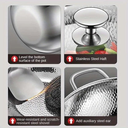 30cm Titanium Round-Bottom Wok, Induction Ready