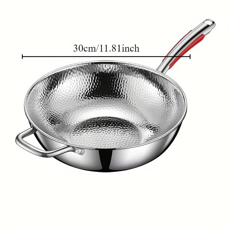 30cm Titanium Round-Bottom Wok, Induction Ready