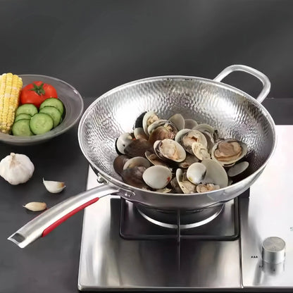 30cm Titanium Round-Bottom Wok, Induction Ready