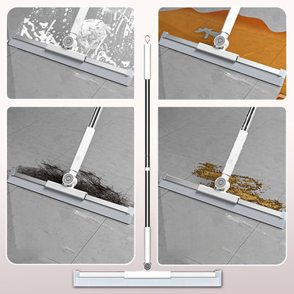 3-in-1 Silicone Floor Squeegee with Telescopic Handle