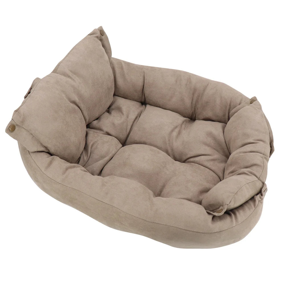 3-in-1 Pet Bed - Lounger, Mat, and Snuggle Cave