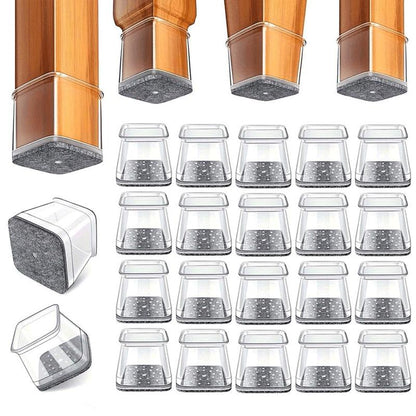 24-Pack Square Chair Leg Caps 13-19 mm