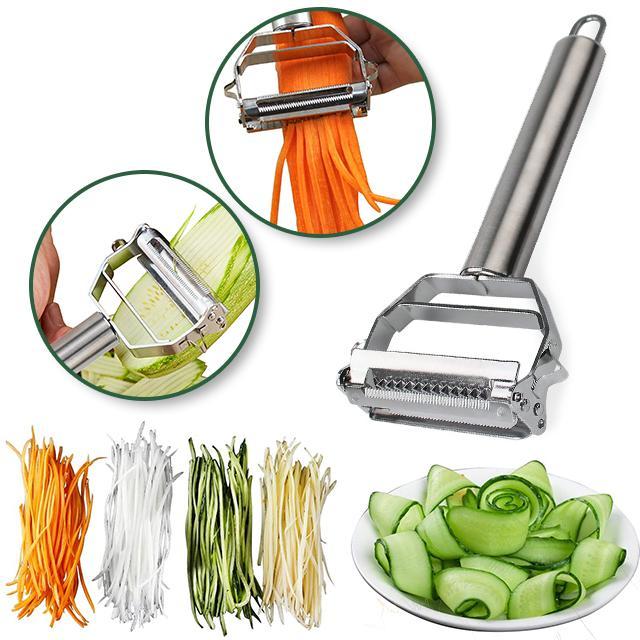 2-in-1 Stainless Steel Vegetable Peeler with Julienne Blade