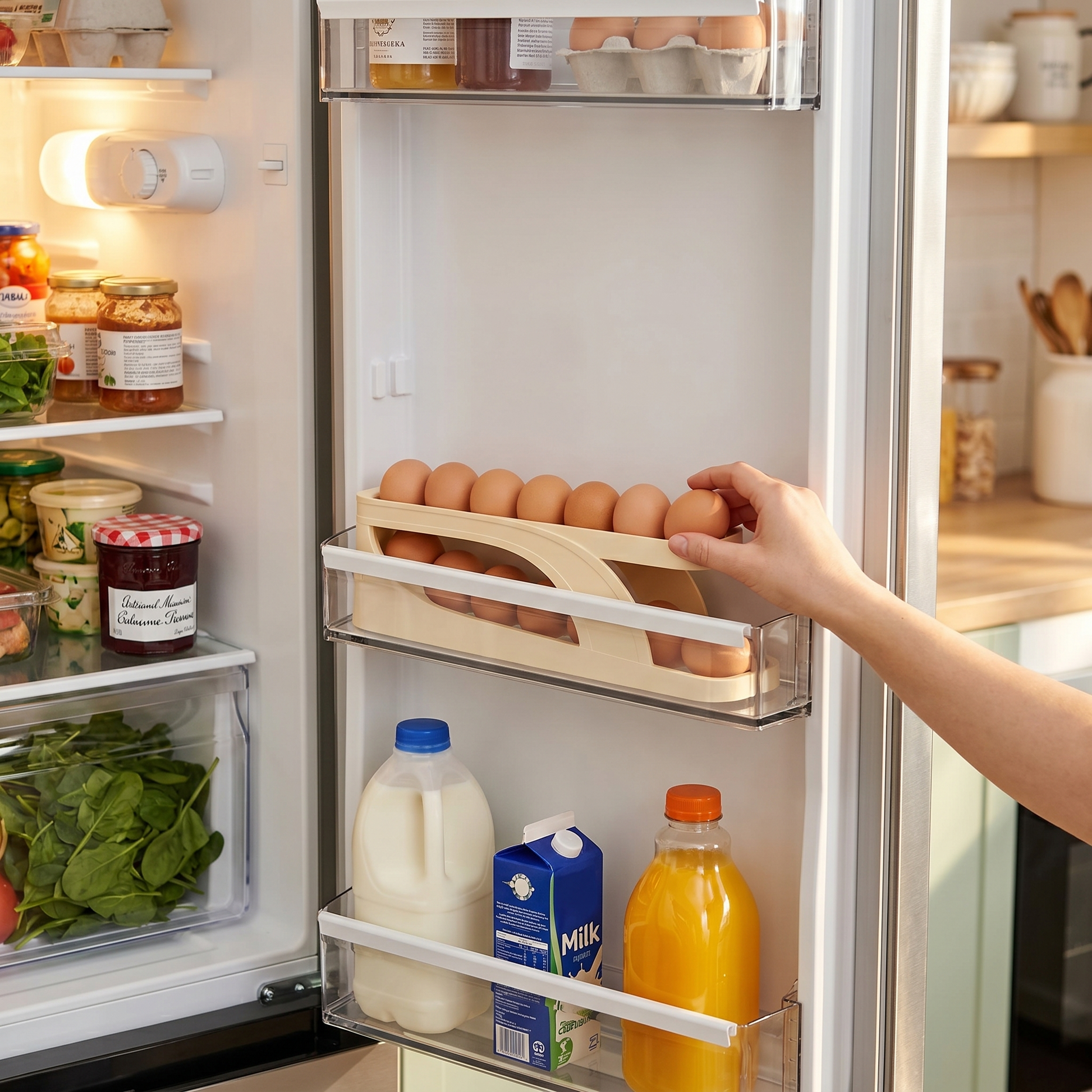 1+1 FREE | EggScroller for Keeping Eggs Fresh and Organized in Your Fridge - lifestyle