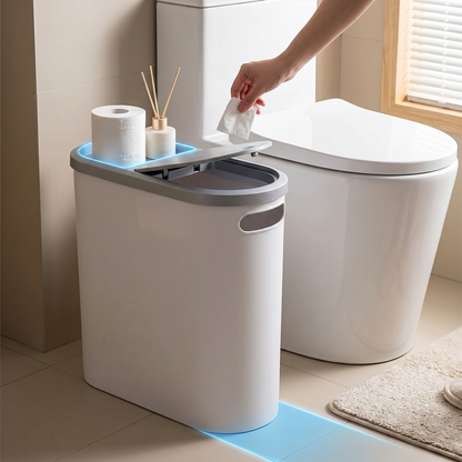 10L Whisper-Quiet Bathroom Waste Bin - Space Efficient Design - lifestyle