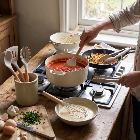 12-Piece Eco-Friendly Kitchen Tool Collection with Bamboo & Silicone - lifestyle