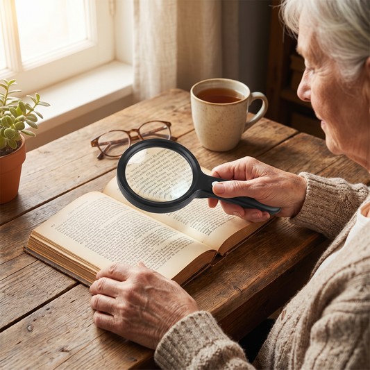 10X LED Handheld Magnifier with Illumination | Clear Crystal Vision | Comfortable Hold | DetailGlow - lifestyle
