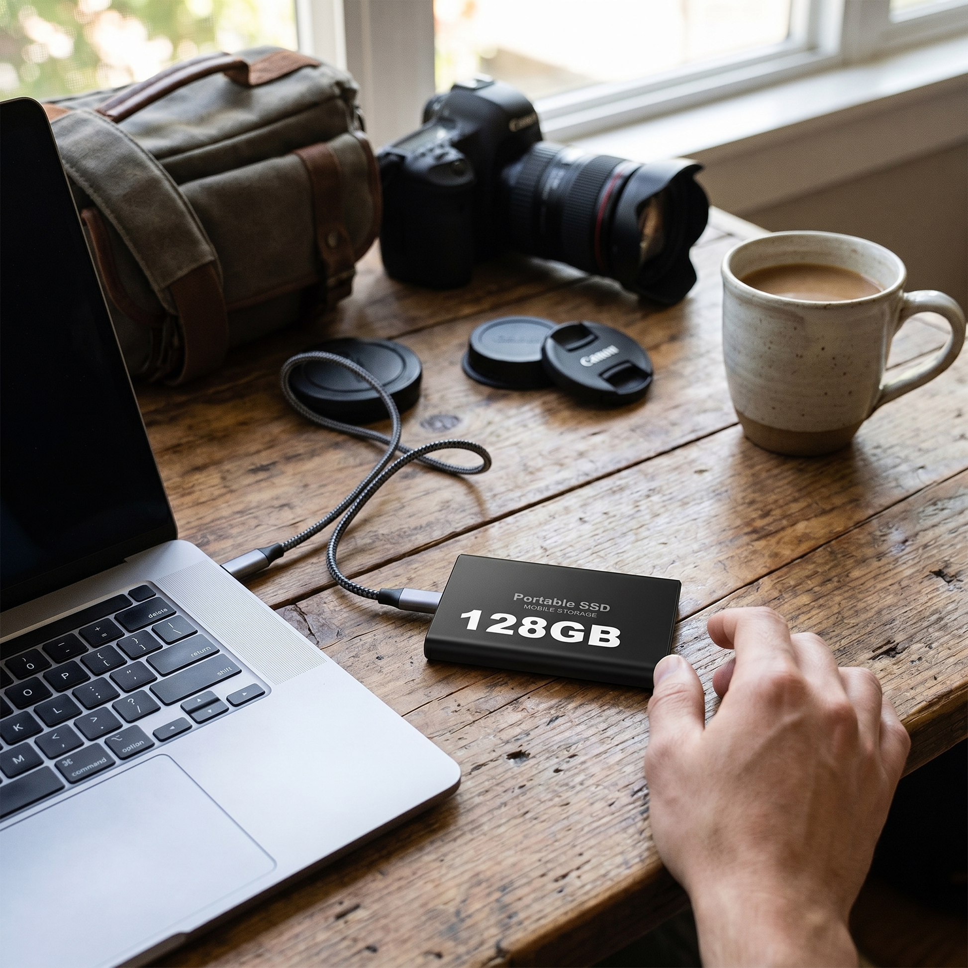 128 GB External SSD | 20 MB/s Transfer Speed | Shockproof & Waterproof - lifestyle