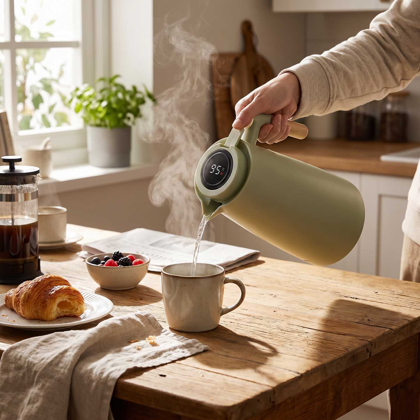 1L Insulated Flask with Digital Temperature Monitor - lifestyle