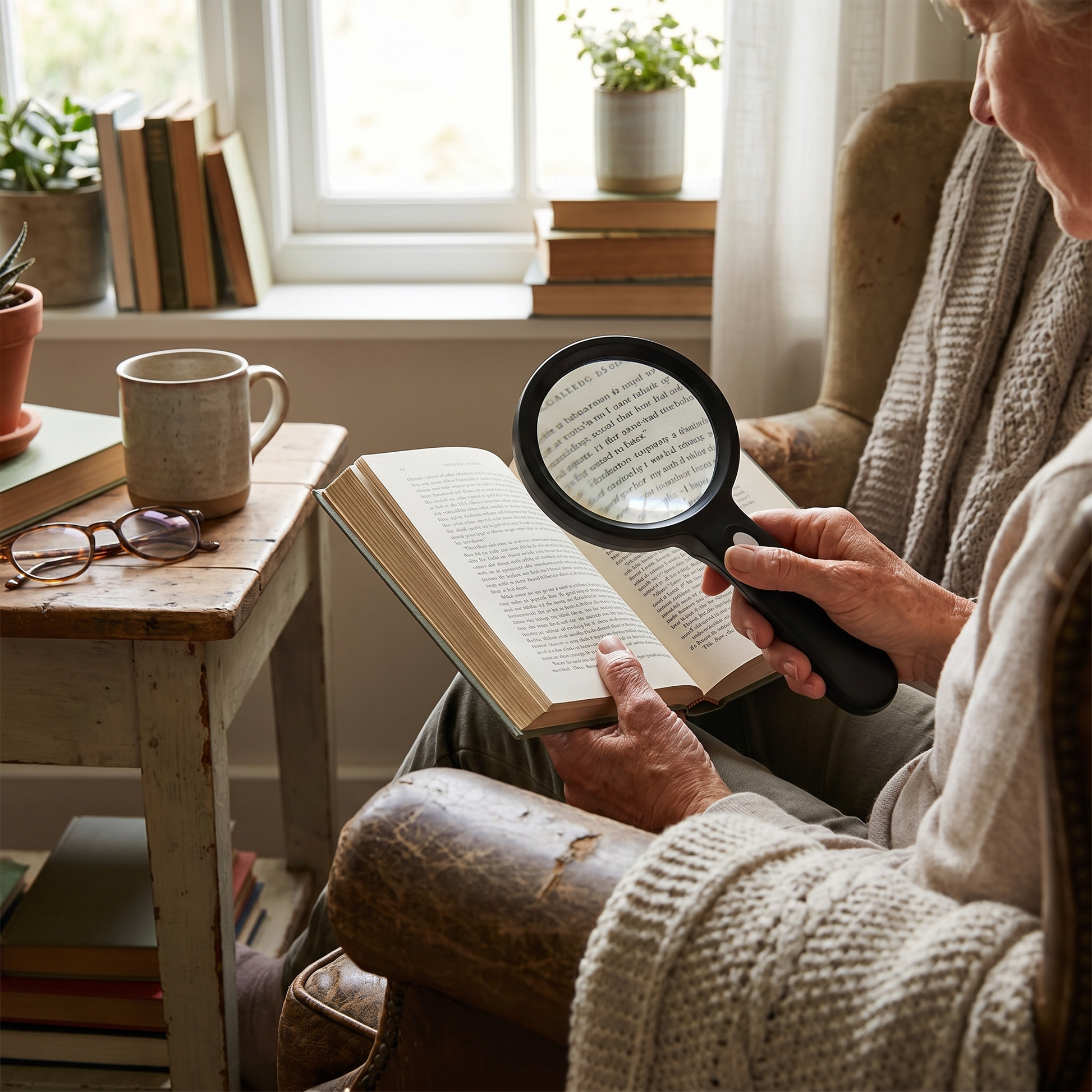 10X LED Magnifying Glass with Light | Clear View | Ergonomic Handle - lifestyle