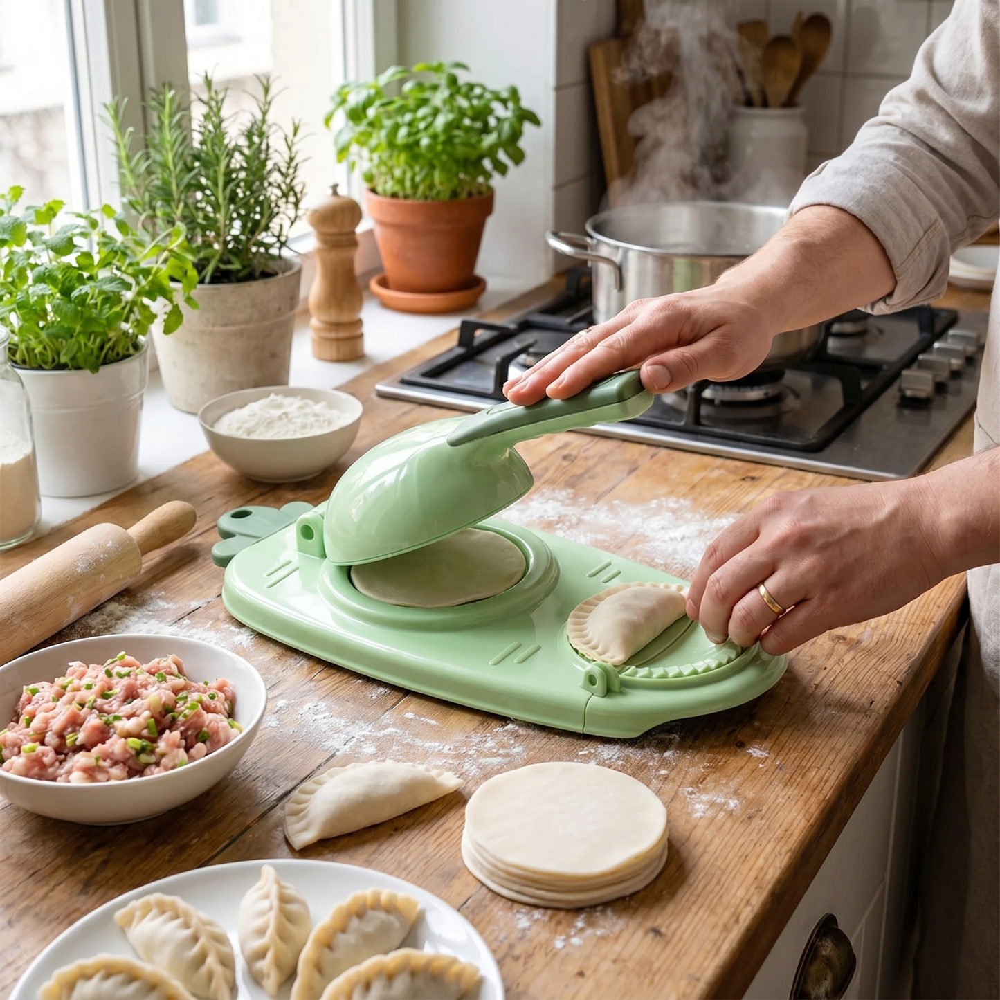 2-in-1 Dumpling Shaper – Create and Seal Easily - lifestyle