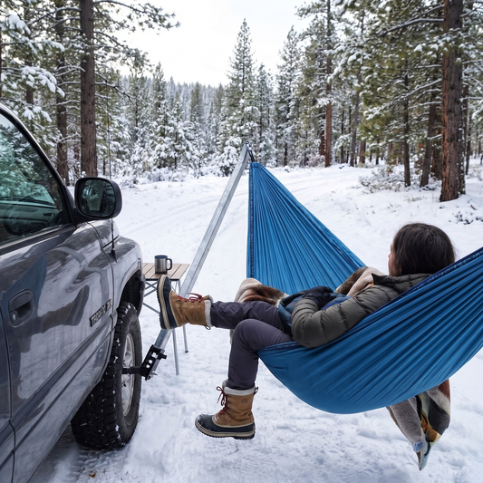 2-Person Nylon Camping Hammock with Carry Bag - 210T Fabric - lifestyle