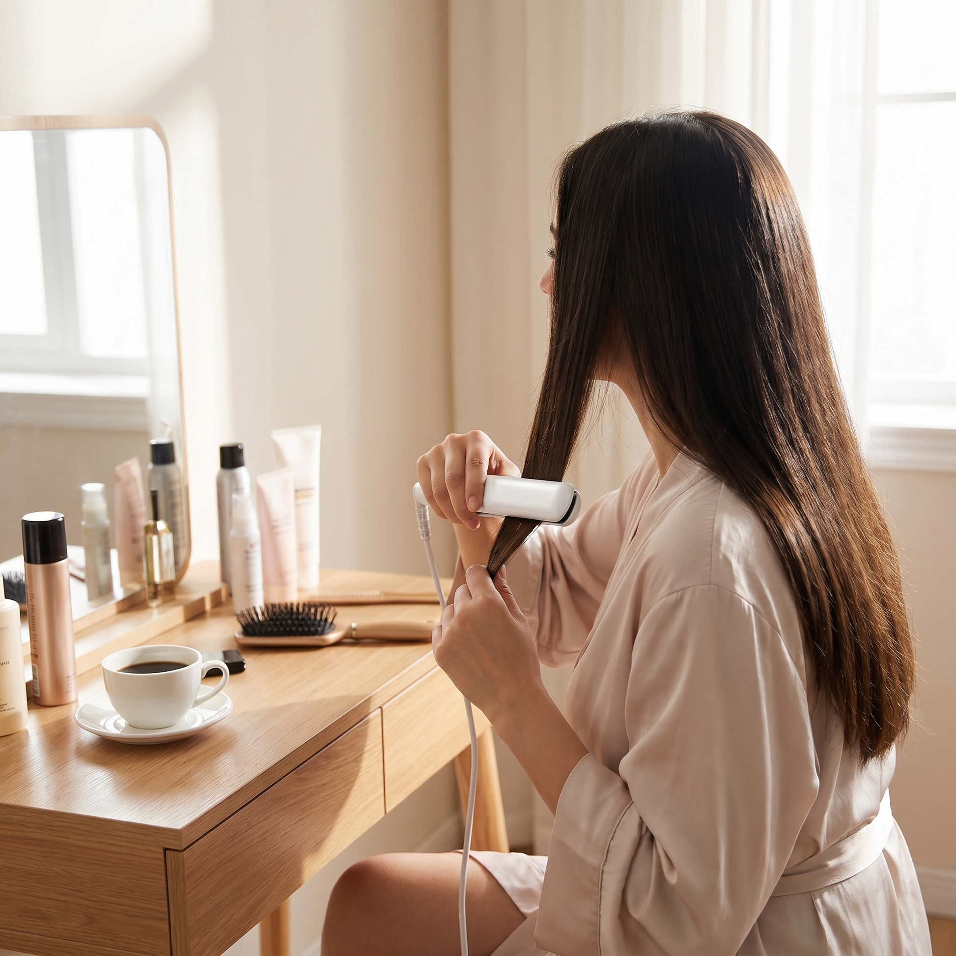 2-in-1 Hair Straightener | Ceramic Gentle Heat Styling Tool - lifestyle