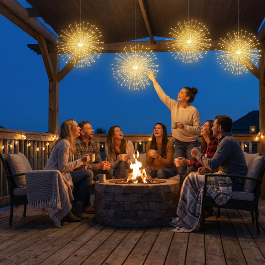 200 LED Solar String Lights - Warm White, White, Multicolor - lifestyle