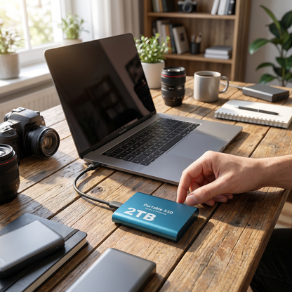 2TB External Solid State Drive – Compact and High-Speed for Any Device - lifestyle