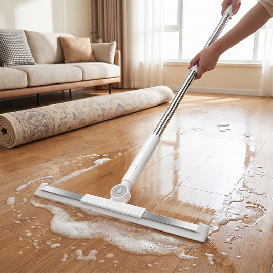 3-in-1 Silicone Floor Sweeper with Telescopic Handle and 180° Rotating Head - lifestyle