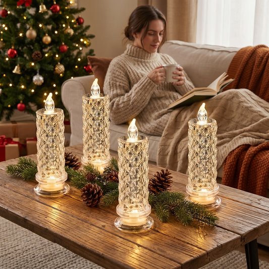 3+1 FREE | LED Crystal Candle Holders – Create Enchanting Atmospheres Safely - lifestyle