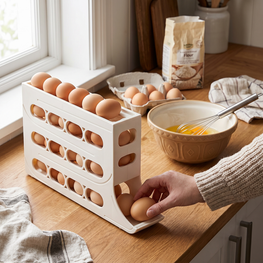 30-Egg Capacity Automatic Sliding Egg Holder with 4 Levels - lifestyle