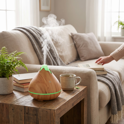 350ML Serenity Aromatherapy Diffuser with Remote and Color Lights - lifestyle